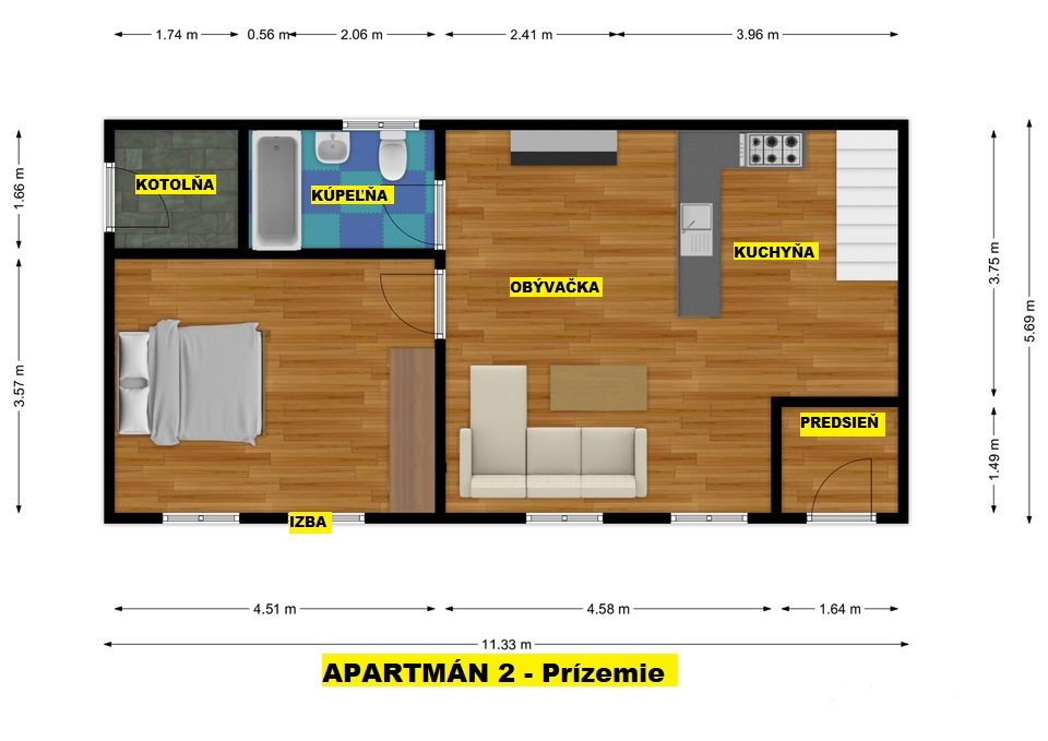 Apartmán 2 - Prízemie